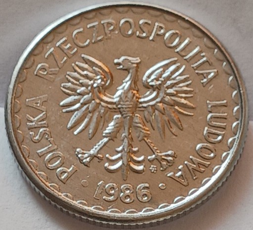 Zdjęcie oferty: 1 zł złoty 1986 r. płaska data 