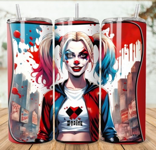 Zdjęcie oferty: Kubek termiczny stalowy z nadrukiem Harley Quinn 