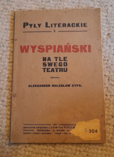 Zdjęcie oferty: WYSPIAŃSKI NA TLE SWEGO TEATRU, A. B. Cyps 1921