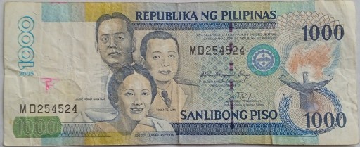 Zdjęcie oferty: 1000 piso banknot Filipiny 2005 rok
