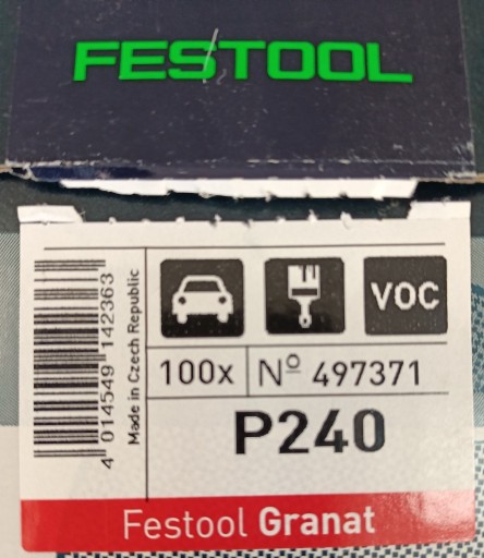 Zdjęcie oferty: Festool krążki ścierne Granat fi 90 gr P240