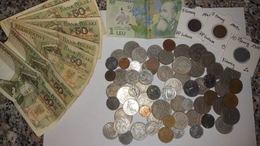 Zdjęcie oferty: Zestaw monet i banknotów II RP, PRL, ŚWIAT