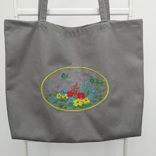 Zdjęcie oferty: Shopperka torba haftowana duża 53 x 45 XL kwiaty