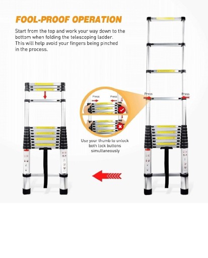 Zdjęcie oferty: Drabinka teleskopowa 2,9 m , aluminium, obci 150kg