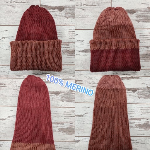 Zdjęcie oferty: Czapka 100% merino dwustronna