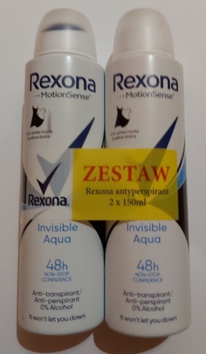 Zdjęcie oferty: Dezodorant Rexona Women (2x150 ml) Invisible Aqua