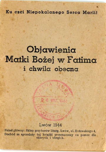 Zdjęcie oferty: Objawienia Matki Bożej w Fatimie Lwów 1944