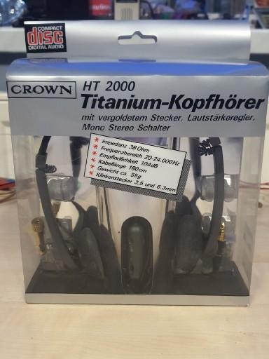 Zdjęcie oferty: Sluchawki CROWN HT2000 titaniun w kartonie unikat