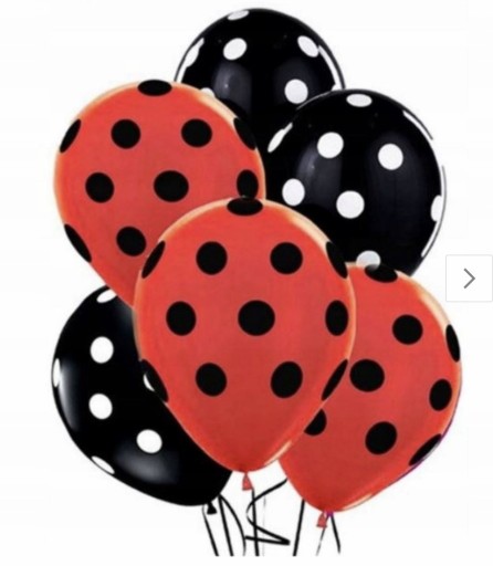 Zdjęcie oferty: Zestaw balonów w kropki czerwone czarne lateksowe