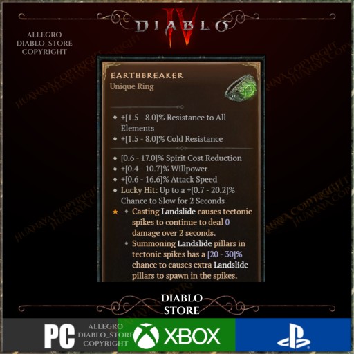 Zdjęcie oferty: Diablo 4 Dolmen Stone Boulder Druid Amu Sezon 4 D4