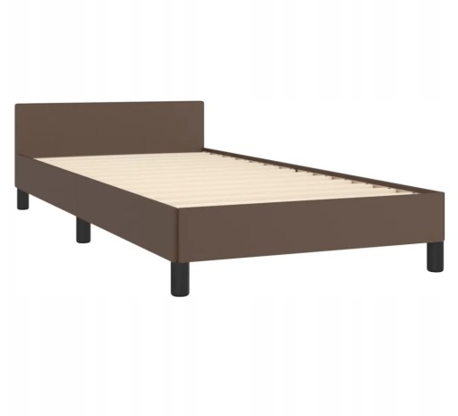 Zdjęcie oferty: Rama łóżka z zagłówkiem, brązowa, 90x200cm łóżko