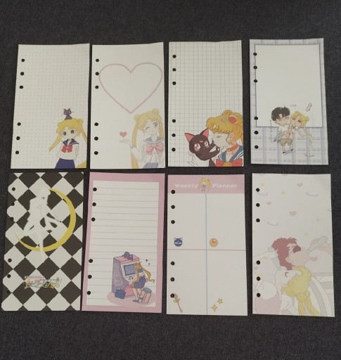 Zdjęcie oferty: 8x karteczki do segregatora Sailor Moon