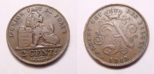 Zdjęcie oferty: Belgia 2 centimes 1912 r. GES