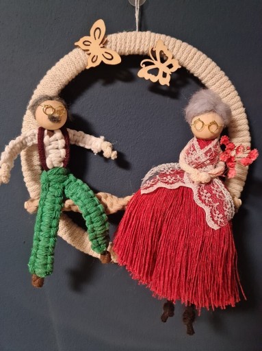 Zdjęcie oferty: Lalki ze sznurka, babcia i dziadek, handmade 