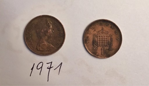 Zdjęcie oferty: Moneta 1 New Penny 1971 rzadkie znaleźisko