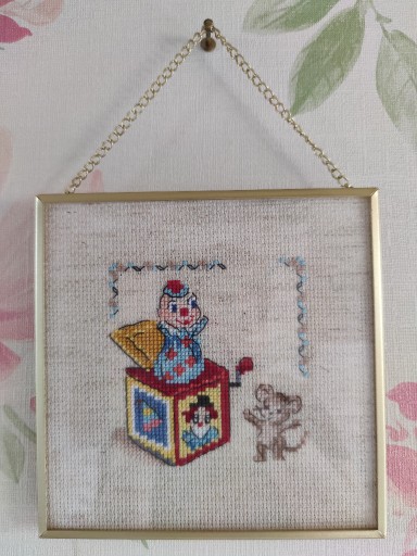 Zdjęcie oferty: Obrazek haftowany-klaun,myszka,handmade.