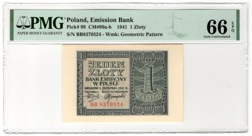 Zdjęcie oferty: 1 złoty 1941 BB 8370524 PMG 66 EPQ