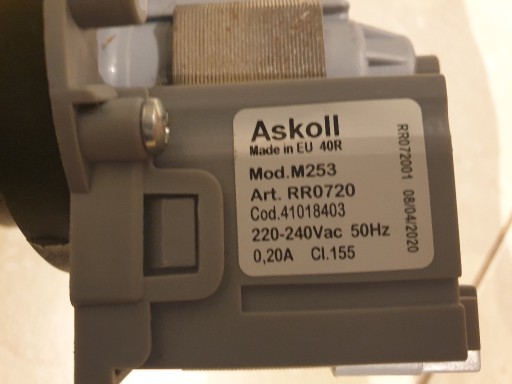 Zdjęcie oferty: Pompa odpływowa do pralki ASKOL M253 RR0720 Hoover
