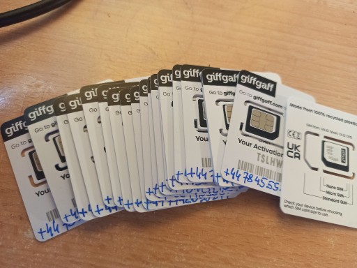 Zdjęcie oferty: Karta SIM o2 giffgaff z numerem BEZ REJESTRACJI sms przechodzący za darmo