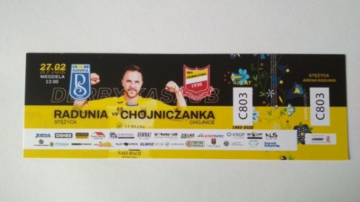 Zdjęcie oferty: Bilet Radunia Stężyca - Chojniczanka Chojnice