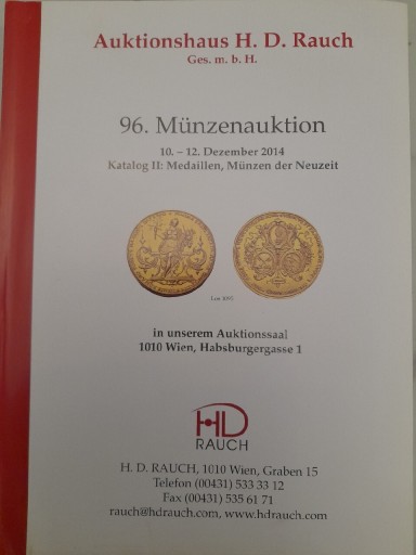 Zdjęcie oferty: 96. Münzenauktion December 2014 Katalog II