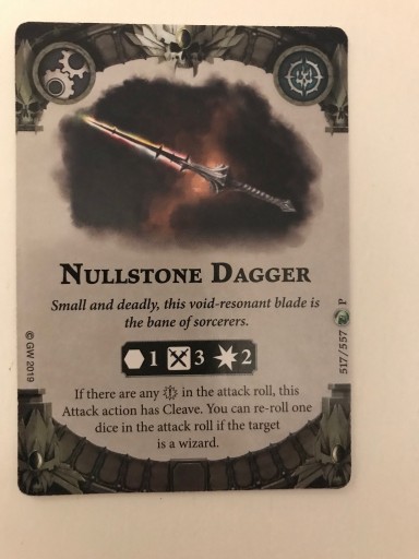 Zdjęcie oferty: Wh Underworlds Nullstone Dagger altern. karta