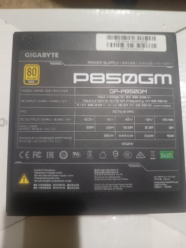 Zdjęcie oferty: Zasilacz do komputera Gigabyte P850GM 850w