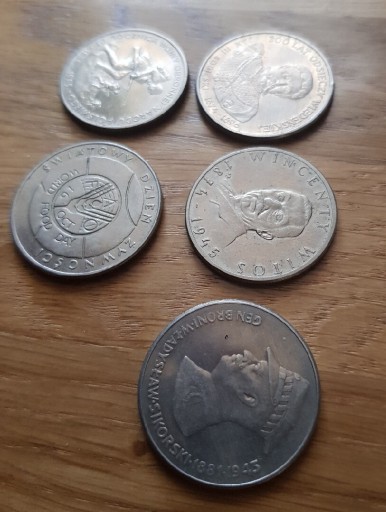 Zdjęcie oferty: 5 monet kolekcja, obiegowe PRL ZESTAW