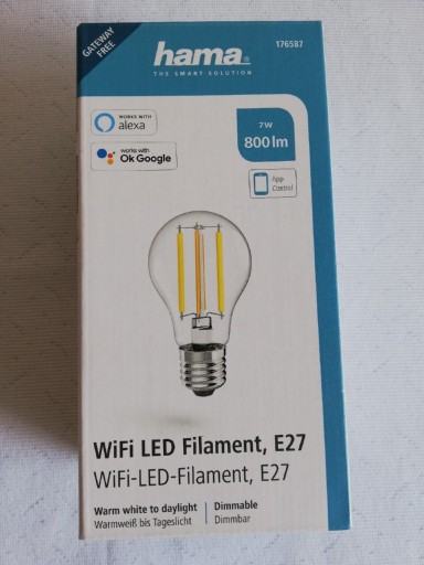 Zdjęcie oferty: Żarówka Hama Filament Led WiFi E27 7W 2700-6500K