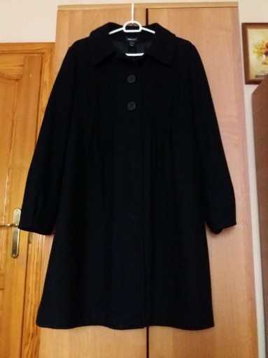 Zdjęcie oferty: Czarny płaszcz ciążowy H&M Mama 60% wełna 38 M