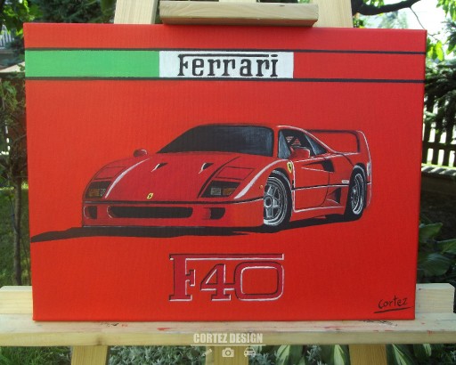 Zdjęcie oferty: Obraz Ferrari F40 30x40cm akryl