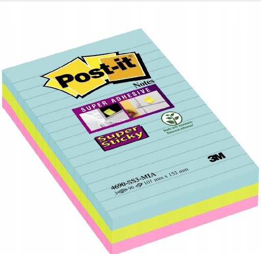 Zdjęcie oferty: Karteczki samoprzylepne Post-it XXL ,postitki 3x90