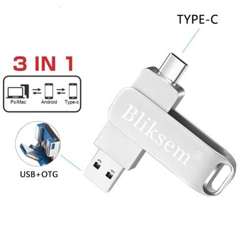 Zdjęcie oferty: Pendrive 3w1 64GB 4szt. USB 2.0/USB-C/microUSB OTG