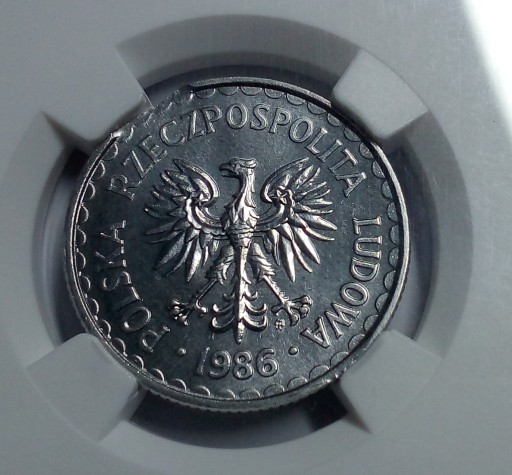 Zdjęcie oferty: 1 złoty 1986 mint error MS 66 -PIEKNA !!!