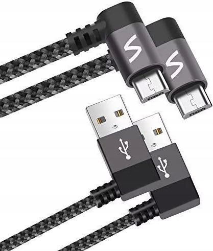 Zdjęcie oferty: SYNCGREEN 2-PAK Kabel Kątowy Micro-USB 1,2M 2.4A