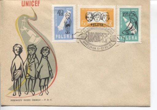 Zdjęcie oferty: FDC-15-lecie UNICEF -1961 