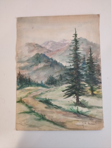 Zdjęcie oferty: Akwarela widok górski J.K. Kozal 