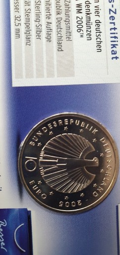 Zdjęcie oferty: Komplet dwie monety 10€ srebrne. 