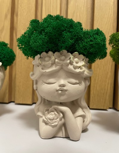 Zdjęcie oferty: Dziewczyna głowa doniczka z chrobotkiem