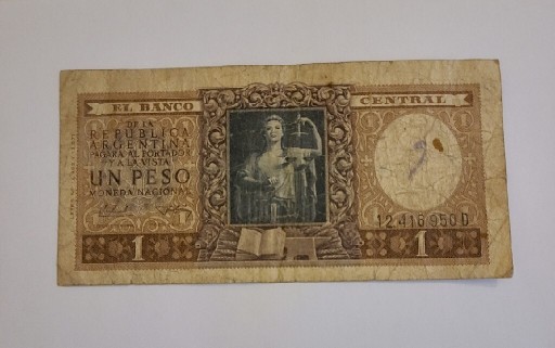 Zdjęcie oferty: Banknot, Argentyna, 1 Peso, Blad drukarski