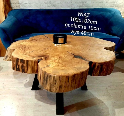 Zdjęcie oferty: Stolik kawowy 102x102 ława plaster drewna WYSYŁKA 