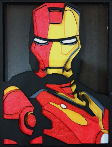 Zdjęcie oferty: Iron Man 40cm - Marvel - obraz 3D 5 warstw mandala