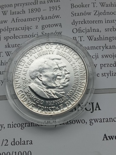 Zdjęcie oferty: USA 1/2 Half Dollar 1952 r  Washington,Carver sreb