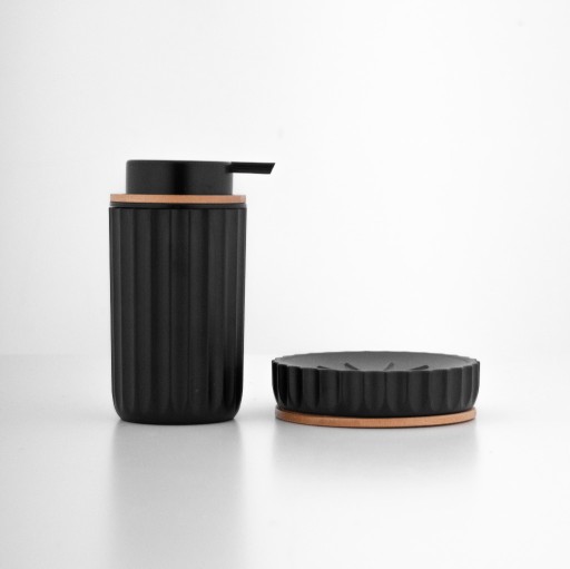 Zdjęcie oferty: Komplet zestaw łazienkowy 2 elementy czarny bambus