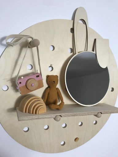 Zdjęcie oferty: Drewniane lusterko dla dziecka  ZAJĄC 