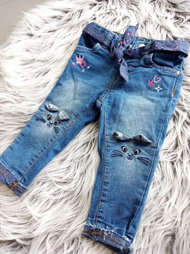 Zdjęcie oferty: Spodnie jeansowe dla dziewczynki r.74 *kotki