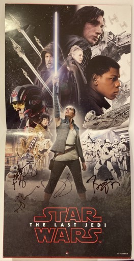 Zdjęcie oferty: Star Wars The Last Jedi podpisany plakat/kalendarz