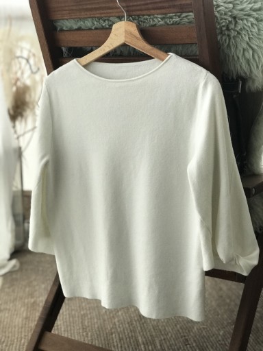 Zdjęcie oferty: Włoska biała bluzka sweterek z bufkami M