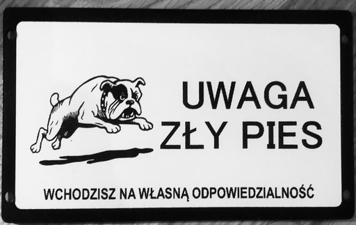 Zdjęcie oferty: Tabliczka ostrzegawcza uwaga zły pies pitbull