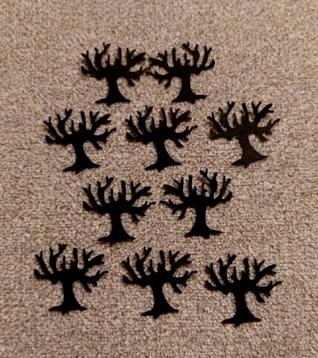 Zdjęcie oferty: Scrapki papierowe drzewka drzewa czarne 2 cm 20szt